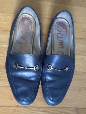 Sam Edelman Loraine Navy Leather Horsebit Loafers 9.5 W